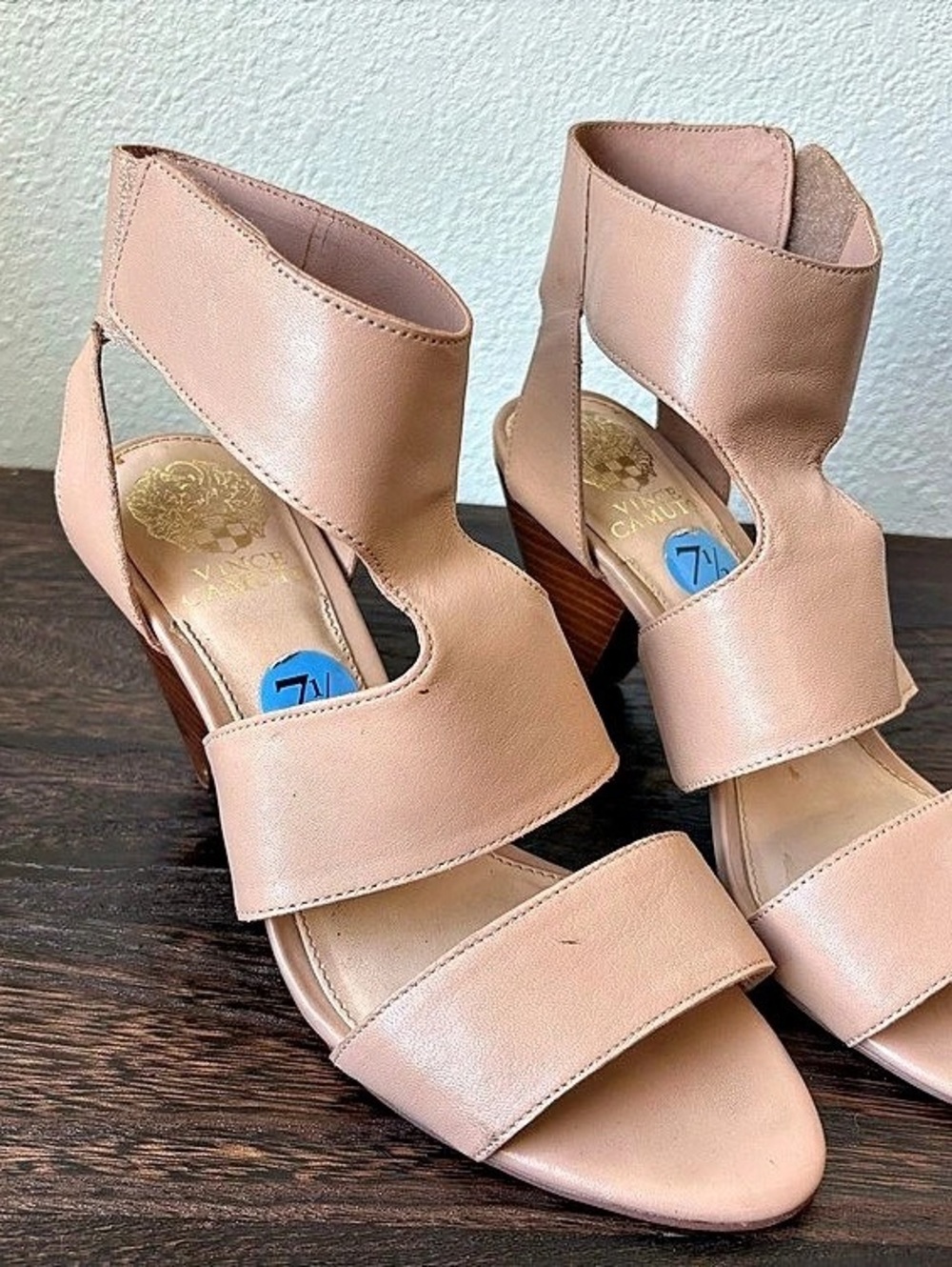 Vince Camuto Esray Cutout Cone Heel Sandal Pink US 7.5